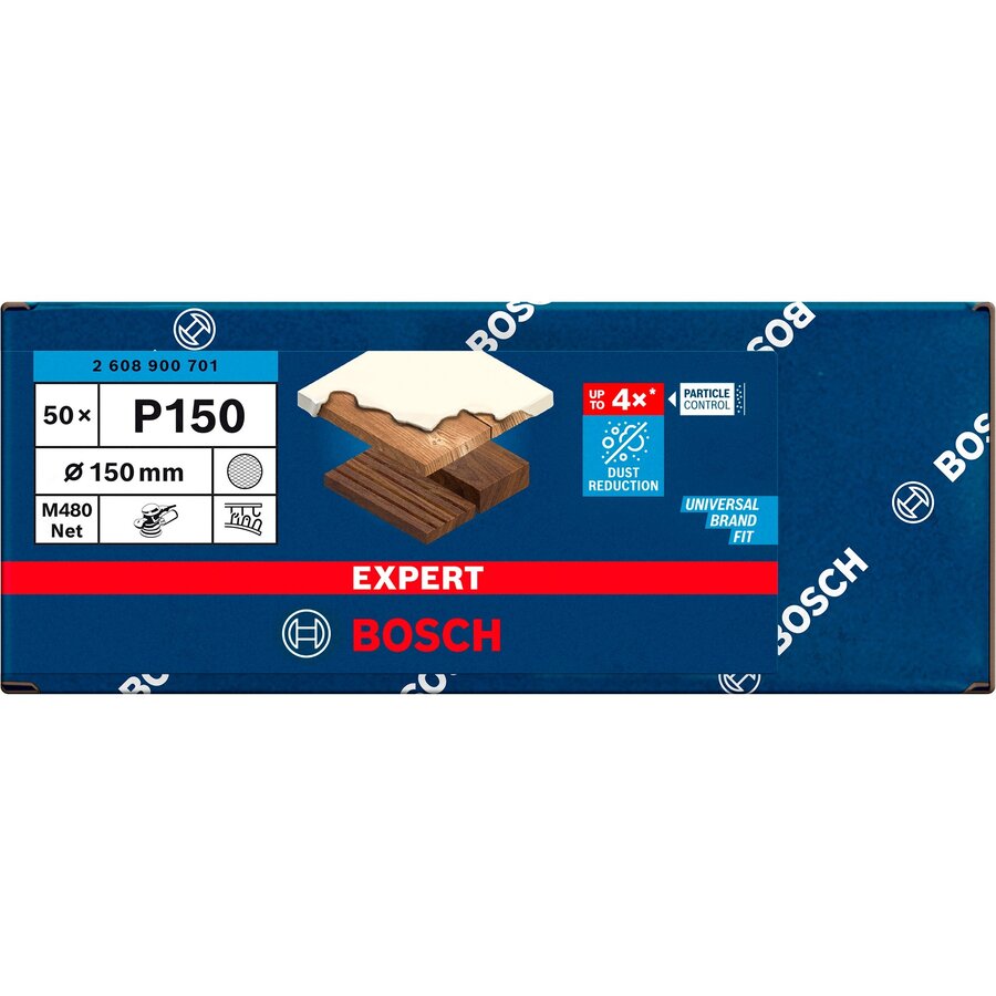 Bosch Expert M480 mesh structure sanding sheet 150mm, K150 (50 pieces, for eccentric sanders)