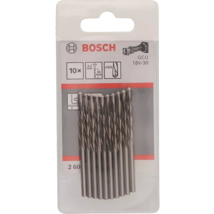 Bosch guide tip cutting bit  3.2mm, for Rotocut router (10 pieces, for GCU 18V-30 Professional router)