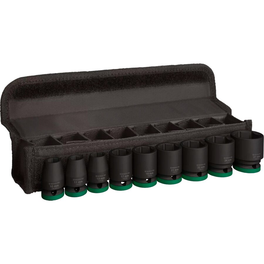Bosch Powertools PRO Impact socket set 1/2, 9-piece (black, standard)