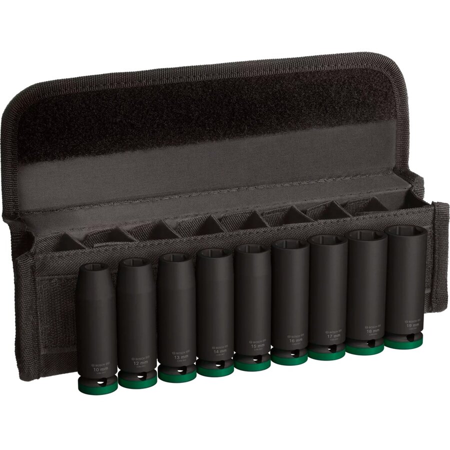Bosch PRO Impact socket set 1/2, 9-piece (black, deep)