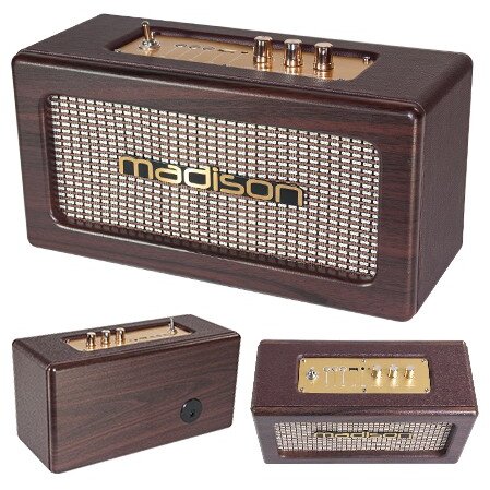 Boxa Portabila Bluetooth Model Vintage 2X10W Maro