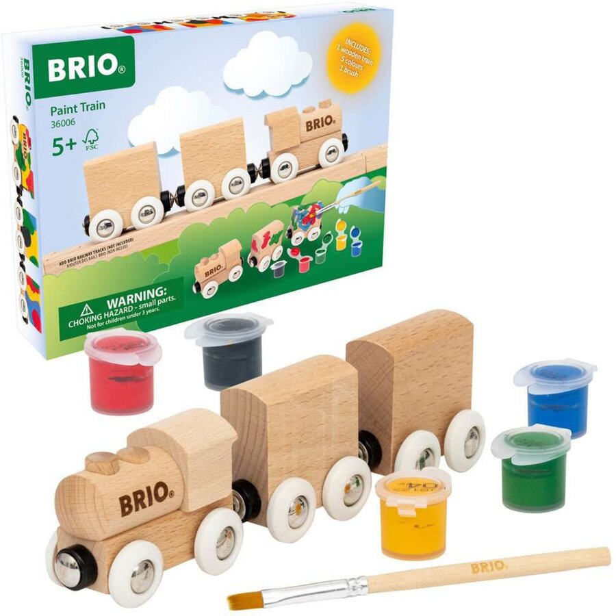 BRIO World World wooden train to paint, toy vehicle