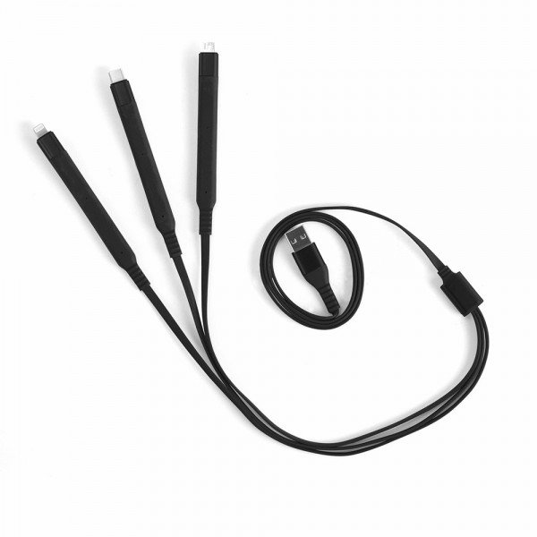 Cablu 3 in 1 USB Negru