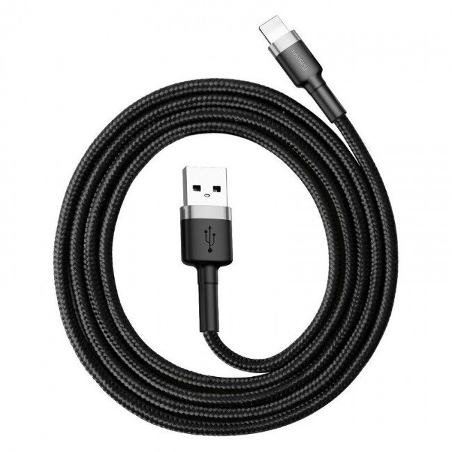 Cablu Date Cafule USB - Lightning 2.4A 0.5m Negru
