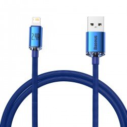 Cablu Date/Incarcare USB  Lightning 2.4A 1.2m Albastru