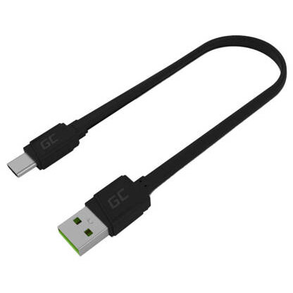 Cablu Date USB - USB-C GCmatte 25cm Ultra Charge QC 3.0 Negru