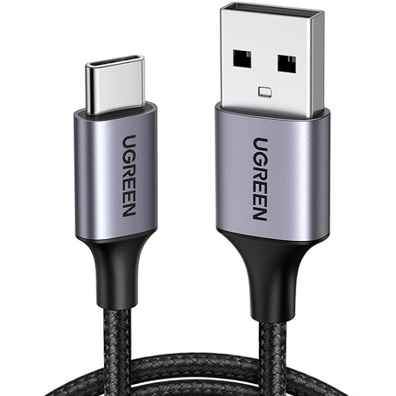 Cablu Date USB-A 2.0 to USB-C  Nickel  Aluminiu Braid 2m  Negru