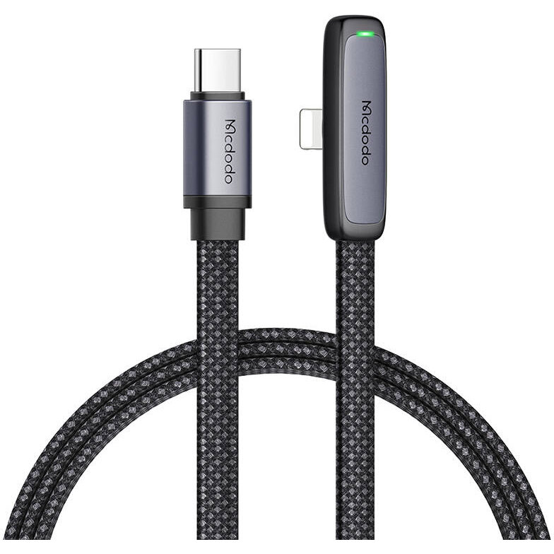 Cablu de date CA-3351, USB-C/Lightning, 36W, 3A, 1.8m, Negru