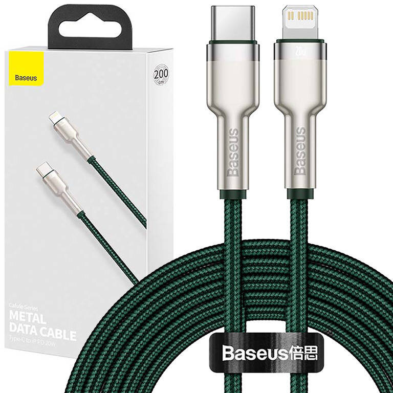 Cablu Date USB-C - Lightning   PD 20W 2m  Verde