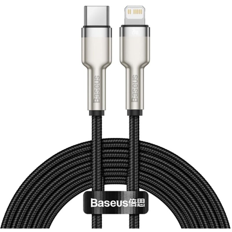 Cablu de date Cafule USB-C - Lightning 1m Black