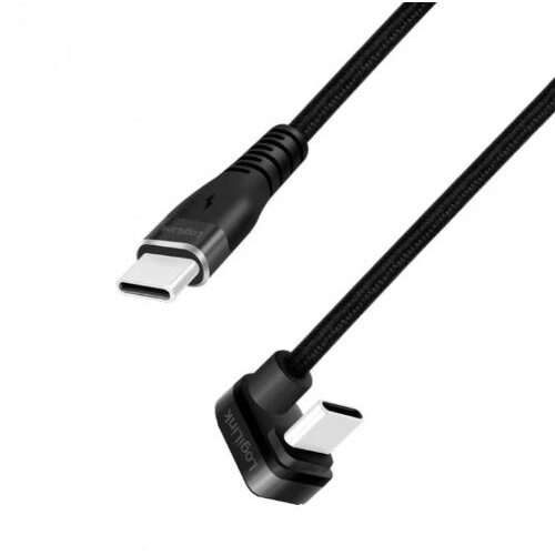Cablu de Date / Incarcare pentru Smartphone USB 2.0 Type-C (T) la USB 2.0 Type-C (T) la 180 Grade 2 x Ecranat Aluminiu 3M Negru