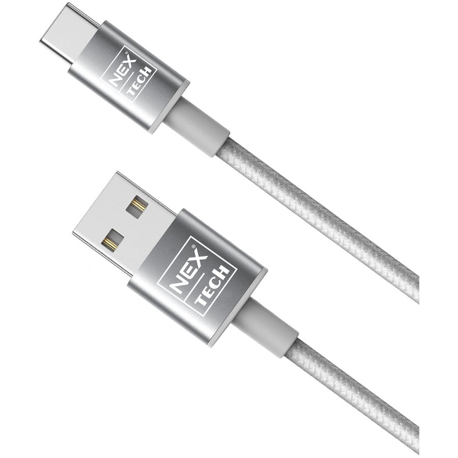Cablu de date / incarcare TECH Type C PREMIUM 2m Transfer date Incarcare Sincronizare Flexibil Universala Gri