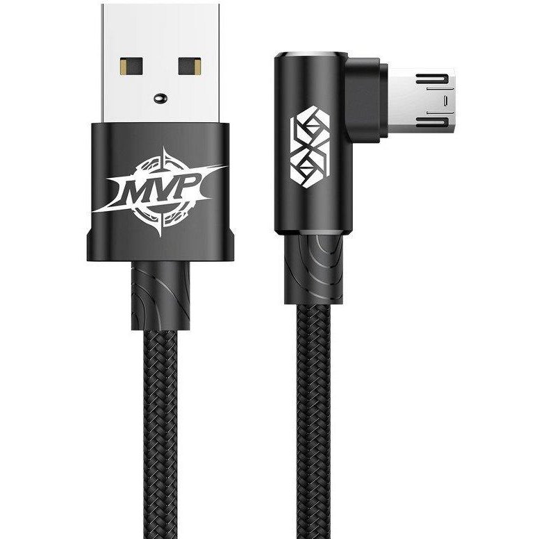 Cablu de date MVP Elbow USB MicroUSB 2m Negru