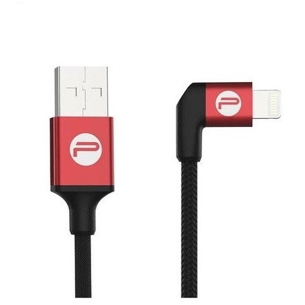 Cablu de date P-GM-115, USB/Lightning, MFi, 35cm, Negru/Rosu