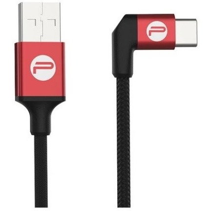 Cablu de date P-GM-124, USB/USB Type-C, 35cm, Negru/Rosu