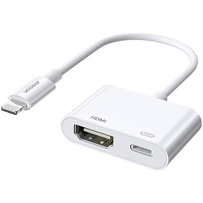 Cablu de date S-H141, Lightning tata la HDMI mama si Lightning mama, 1080p, 60Hz, 12cm, Alb