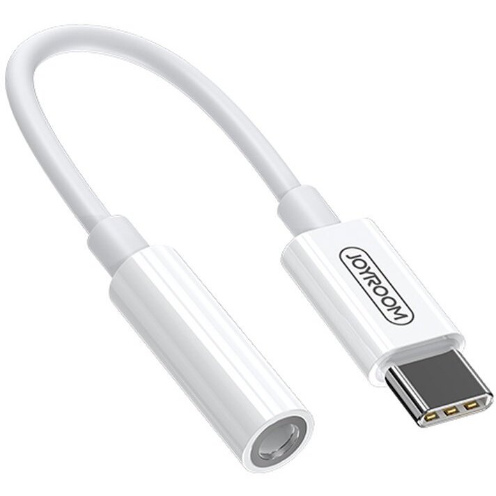 Cablu de date SH-C1, USB-C tata la jack 3.5 mm mama, 12cm, Alb
