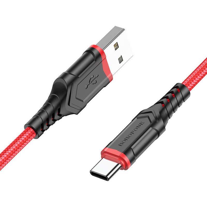 Cablu de Date si Incarcare BX67 USB-A la USB-C 18W 1m Rosu