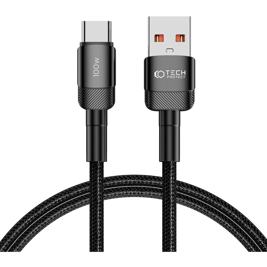 Cablu de date UltraBoost EVO, USB/USB Type-C, 100W, 5A, 1m, Negru