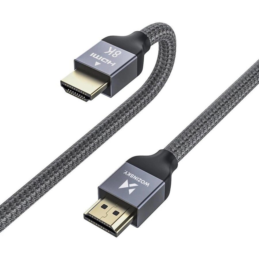 Cablu de date WHDMI-10, HDMI tata - HDMI tata, 8K, 60Hz, 1m, Argintiu