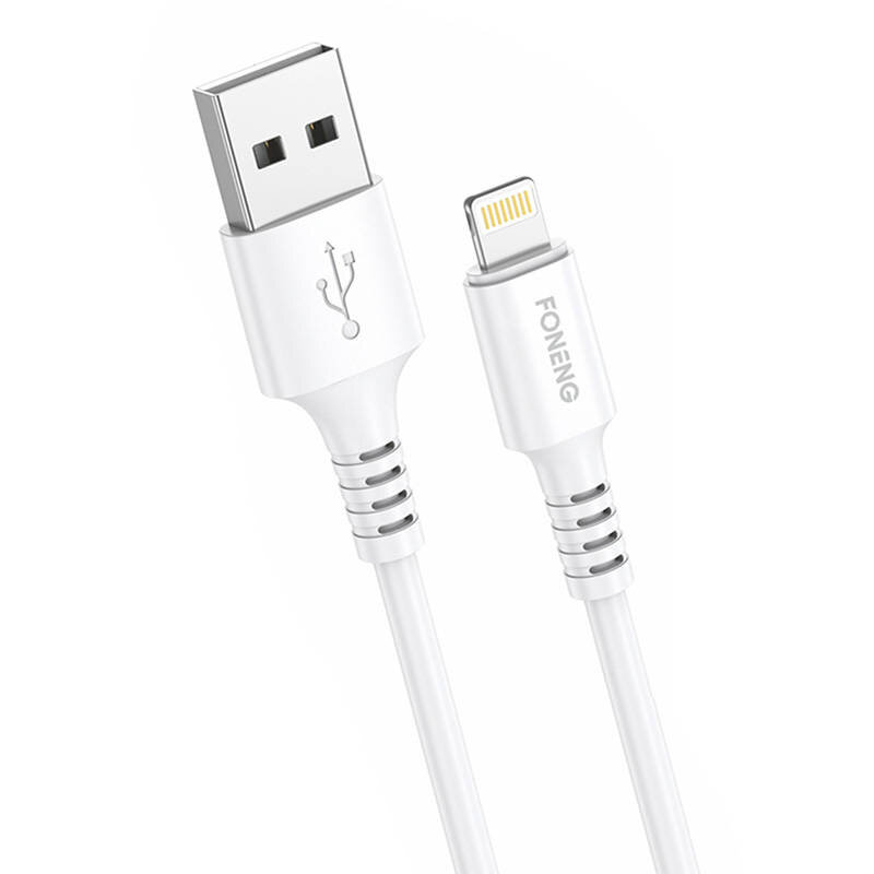 Cablu de date X85, USB/Lightning, 3A, 1m, Alb