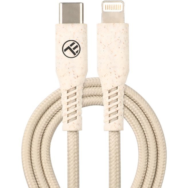 Cablu Green Type-C la Lightning 2.4A PD20W 1m Nailon Crem