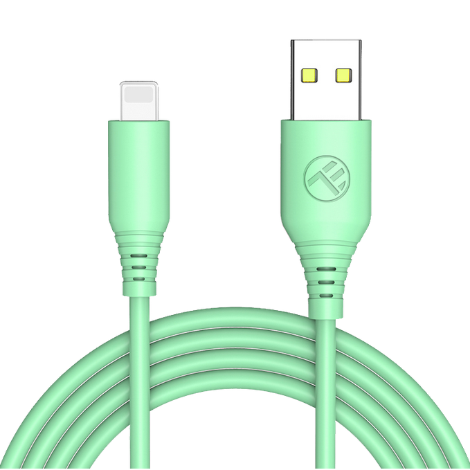 Cablu silicon USB la Lightning 3A 1m Verde