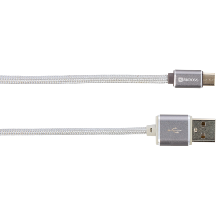 Cablu USB Steel Line cu Conector MicroUSB 1m Argintiu