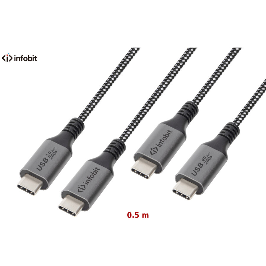 Cablu USB Type-C USB Type-C 40Gbps E-Marker 0.5m Multicolor