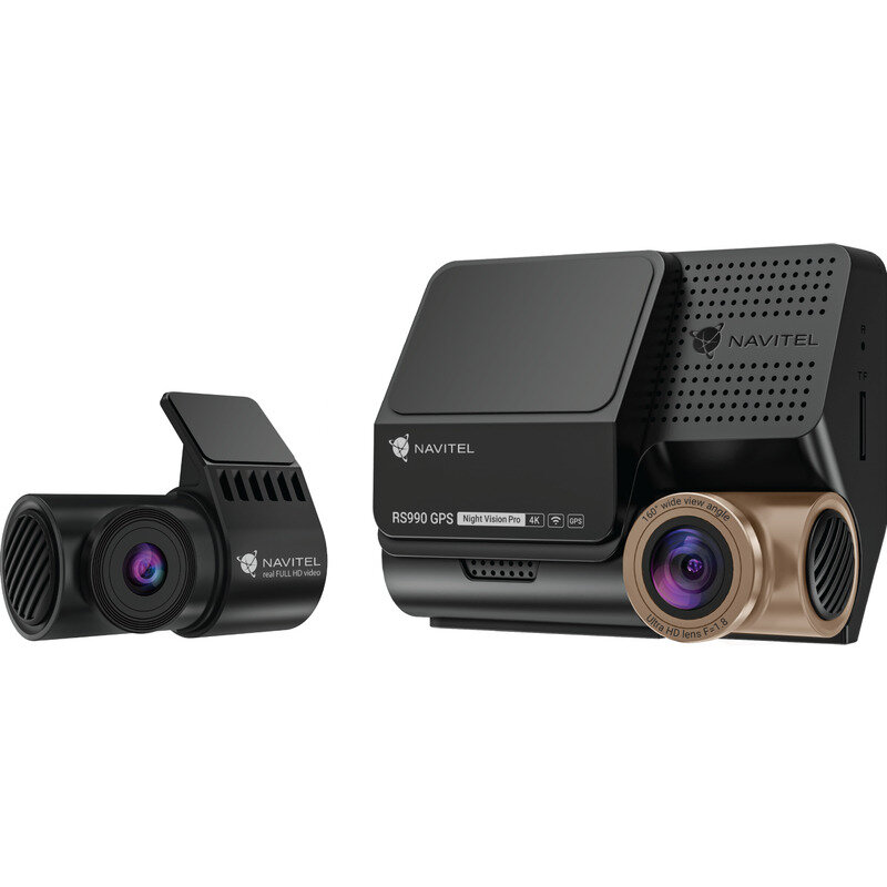 Camera Auto Duala RS990 4K GPS de Bord + Spate Night Vision Negru