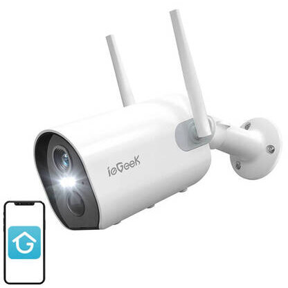 Camera de Supraveghere pentru Exterior ZS-GX2S 3MP Wi-Fi Acumulator 5200mAh Alb