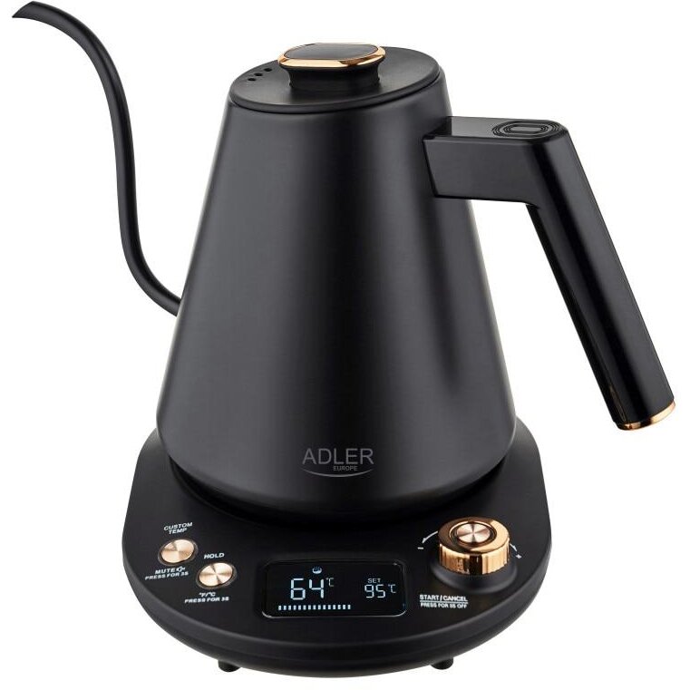 Cana Electrica AD 1349 1100W 1L 40-100C Mentinere Caldura Afisaj LED Negru