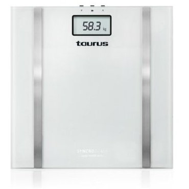 Cantar corporal Syncro Glass 10 memorii 150kg White Silver