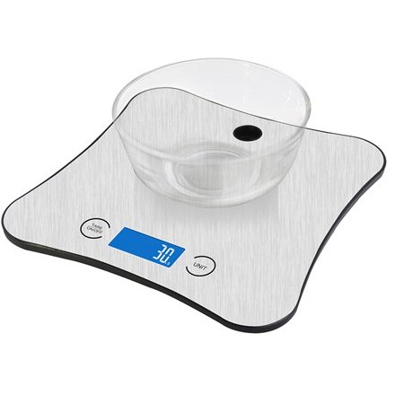 Cantar de Bucatarie Smart Otel Inoxidabil  Ecran LCD Gri