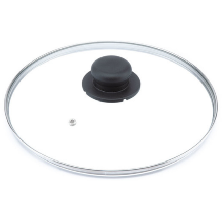 Capac sticla temperata CO324PI margine si maner din inox 18/10 4mm 24cm