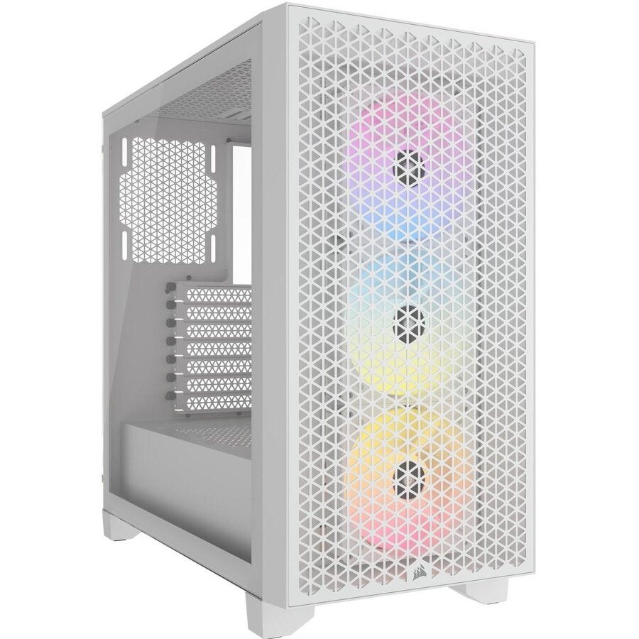 Carcasa 3000D RGB Tempered Glass Mid Tower Alb