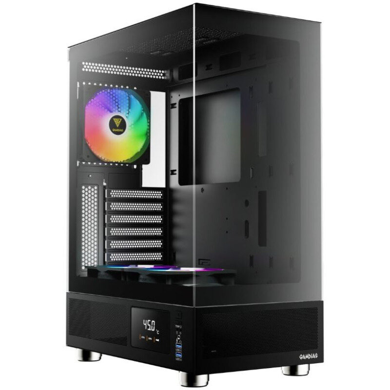 Carcasa PC Atlas E1 Mid Tower ATX/Micro-ATX/Mini-ITX fara Sursa Negru