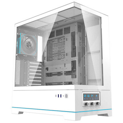 Carcasa pentru Computer DY451 PRO ATX Mid Tower + 1 Ventilator Alb