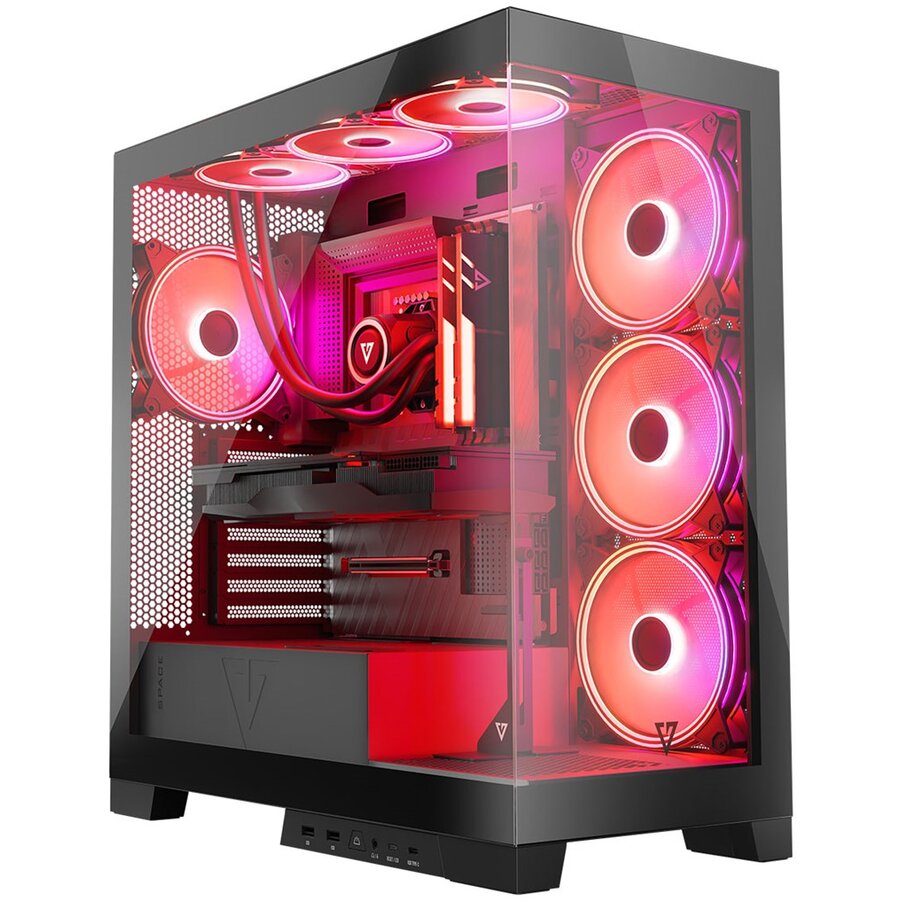 Carcasa Volcano Space Apex ARGB  Midi Negru