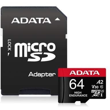 Card de memorie High Endurance 64GB Micro SDXC Clasa 10 UHS-I U3 + Adaptor SD