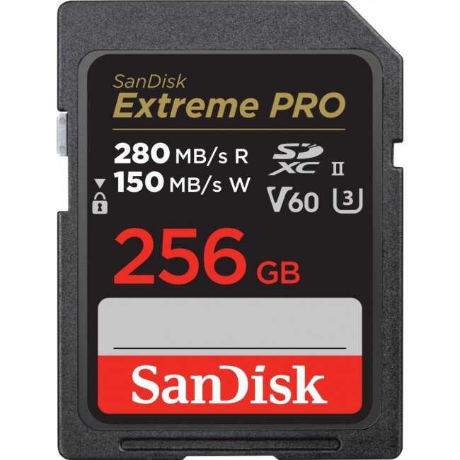 Card SDXC 256GB Extreme Pro 280/150 MB/s V60 UHS-II