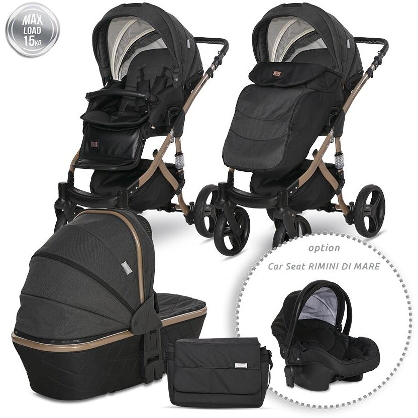 Carucior Set Rimini Premium Cos Landou Separat Black