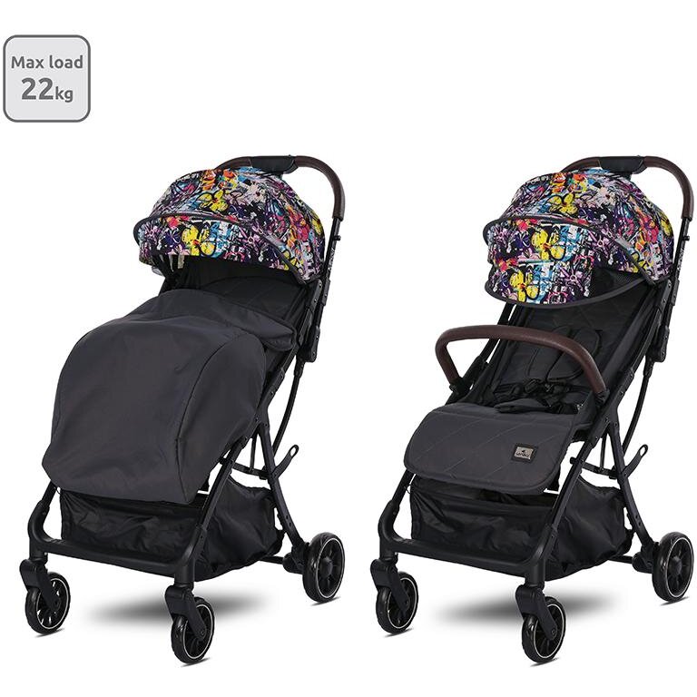 Carucior Sport Minori Magic Flowers Autofold pana la 22 kg Multicolor/Negru