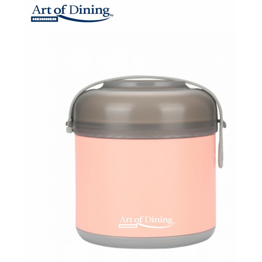 Caserola Termica 600ml Loca Interior Inox 13x14.5cm Roz