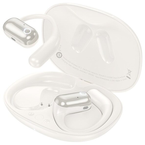 Casti EA6 Headset Wireless Open-Ear Connectivity/Music Bluetooth Alb