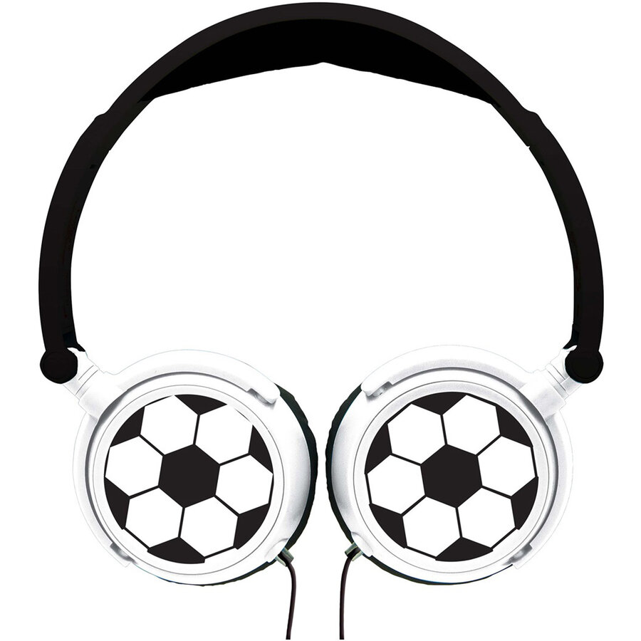 Casti Pliabile Design Fotbal Alb-Negru