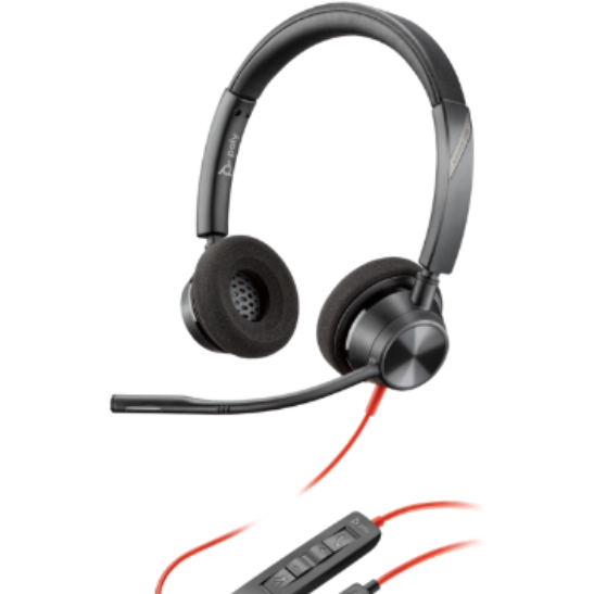 Casti Poly Blackwire 3320 Stereo USB-C +USB-C/A Adapter