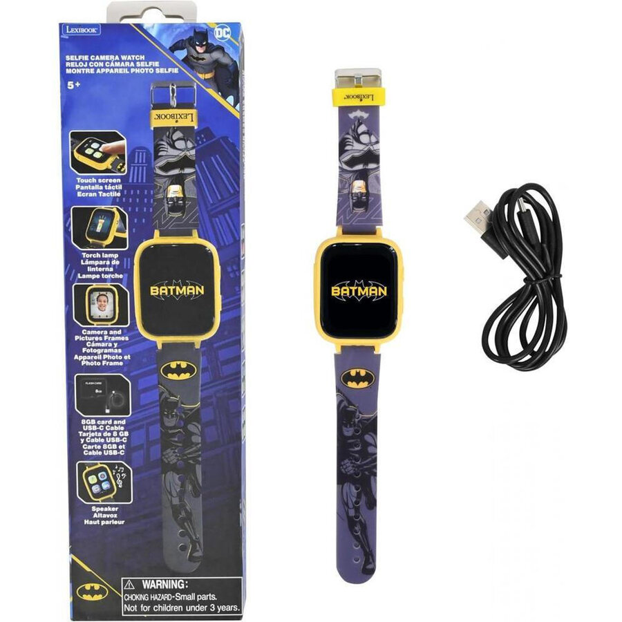 Ceas de Copii Batman DMW070BAT Camera Foto Card Memorie 8GB Inclus Varsta 5 Ani+ Multicolor