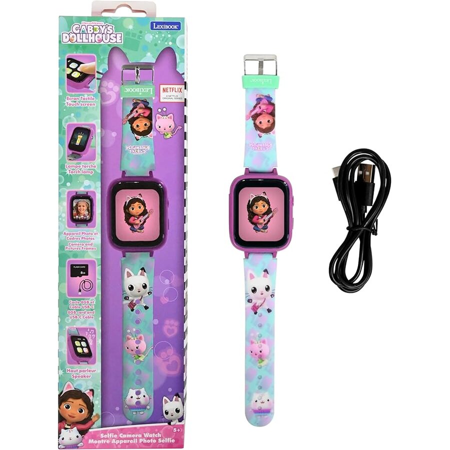 Ceas de Copii Gabby's Dollhouse DMW070GDH Camera Foto Card Memorie 8GB Inclus Varsta 5 Ani+ Multicolor