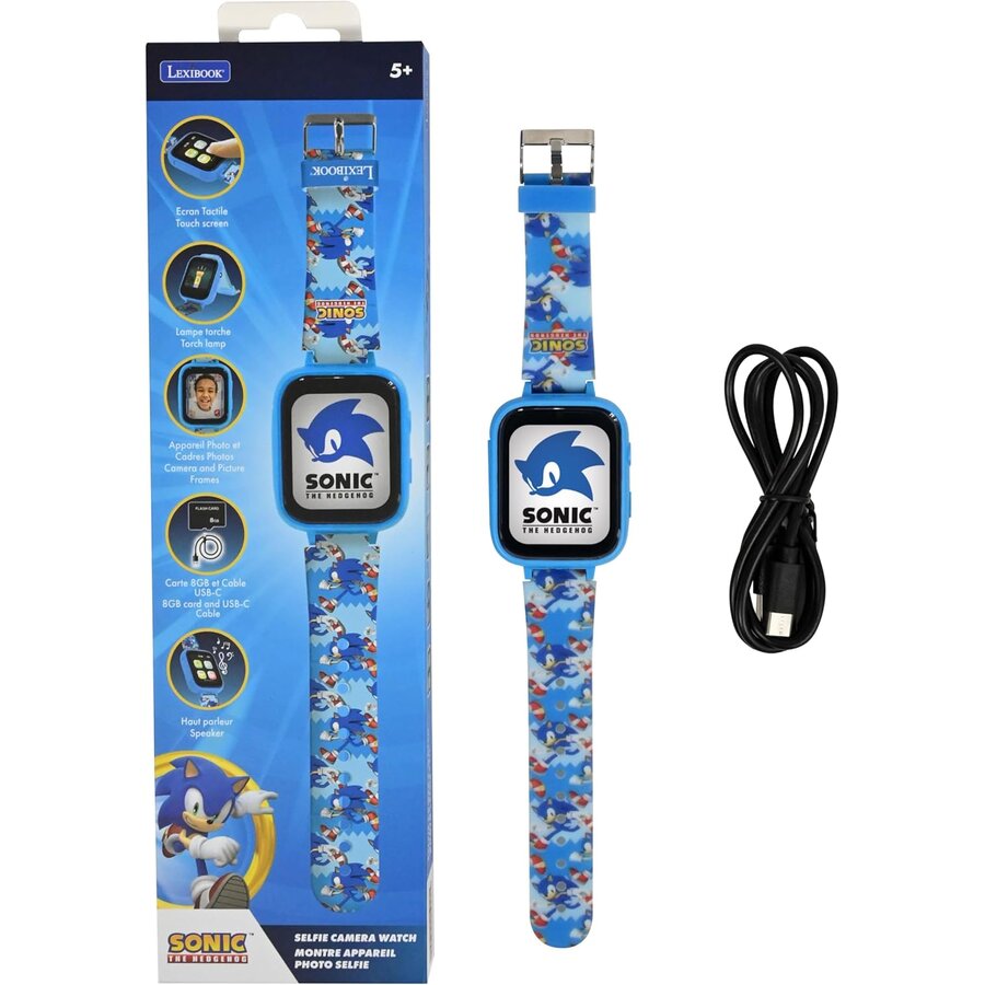 Ceas de Copii Sonic The Hedgehog DMW070SN Camera Foto Card Memorie 8GB Inclus Varsta 5 Ani+ Albastru